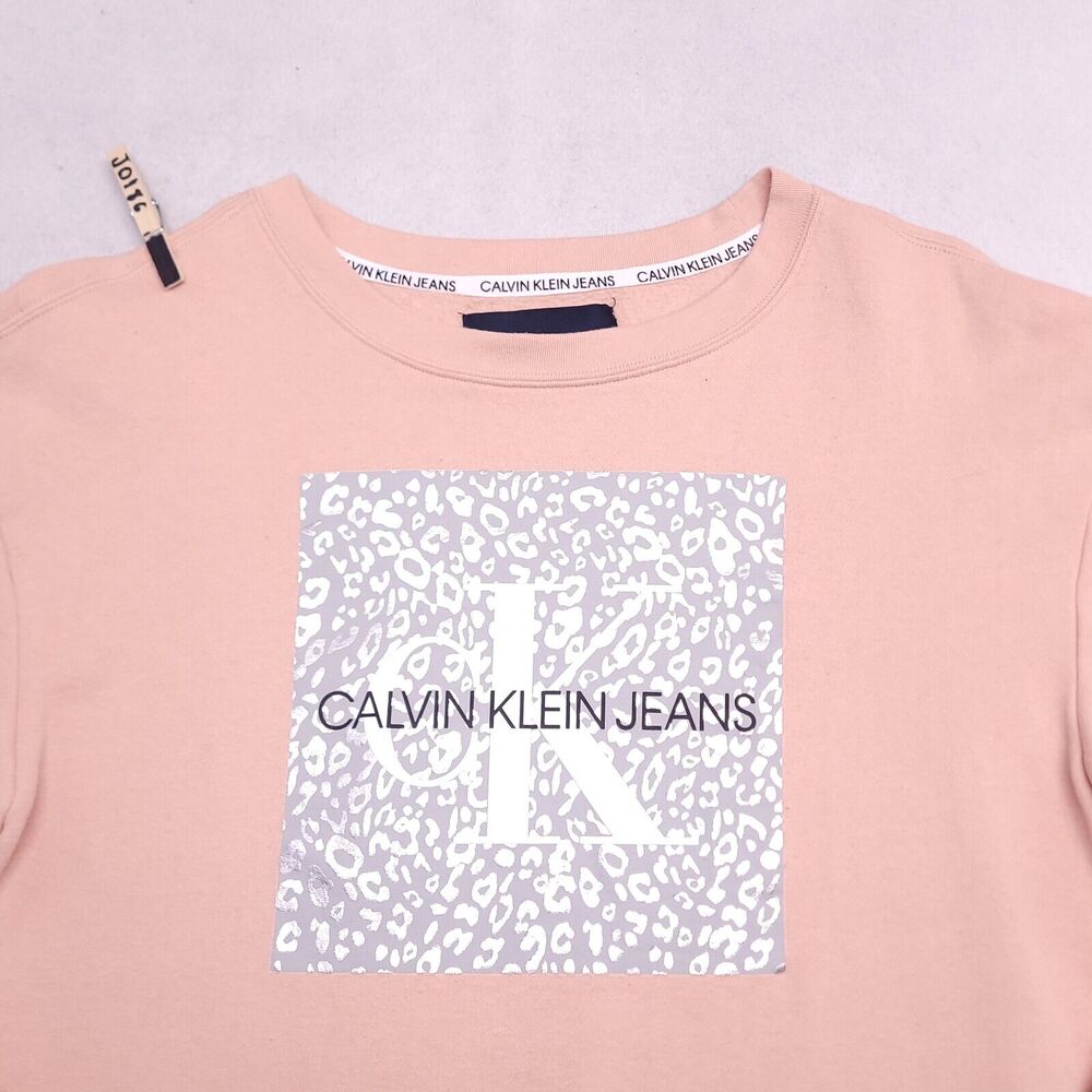 Calvin Klein Casual Long Sleeve Pullover Sweatshirt Womens Size Small S Pink